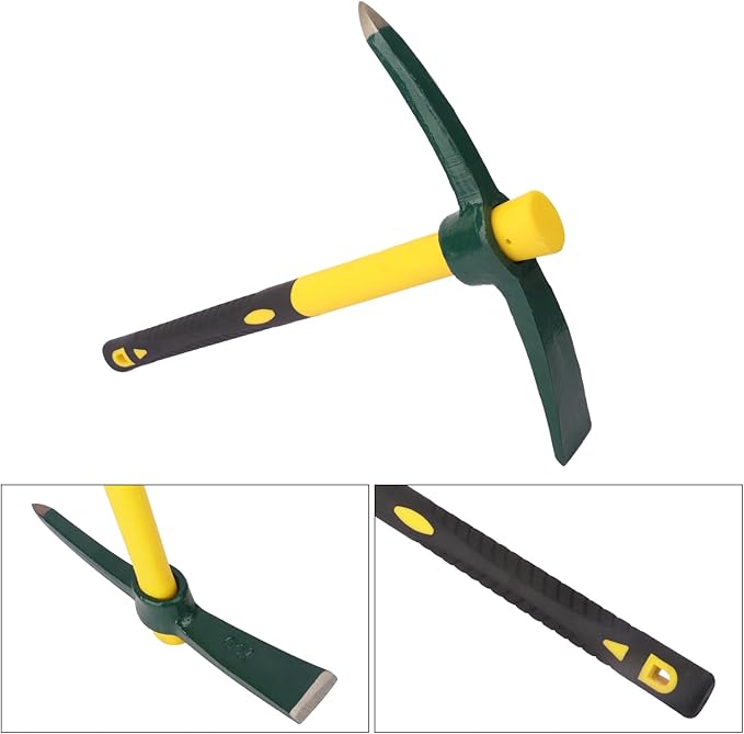 2 Packs 15 Inch Gardening Pickaxe, Forged Steel Mattock Hoe, Dual Head Mattock Weeding Hoe for Cultivating Garden, Yard, Planting, Prospecting, Camping