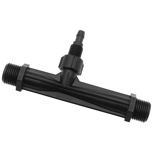 1 PCS Black Venturi Injector 1/2 Inch Venturi Fertilizer Injector Outdoor Agricultural Irrigation Equipment Tools (G1/2")