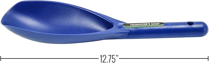 ASR Outdoor 12.5 Inch Prospecting Large Sand Scoop Plastic Trowel for Metal Detector Gold Panning, Blue