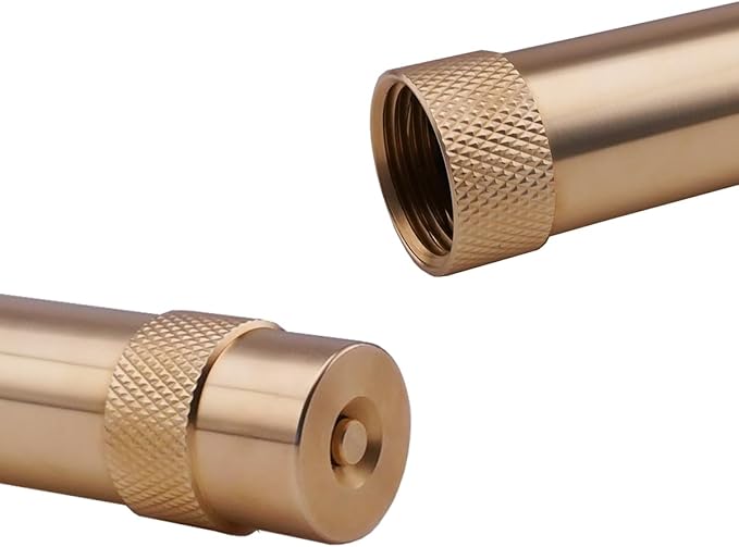 Wiseflow Brass Twist Hose Nozzle, High Pressure Adjustable Spray, 2 Rubber Washers, Heavy Duty Brass Garden Hose Nozzle for Watering Plants and Lawn, Car Washing, Patio and Pet