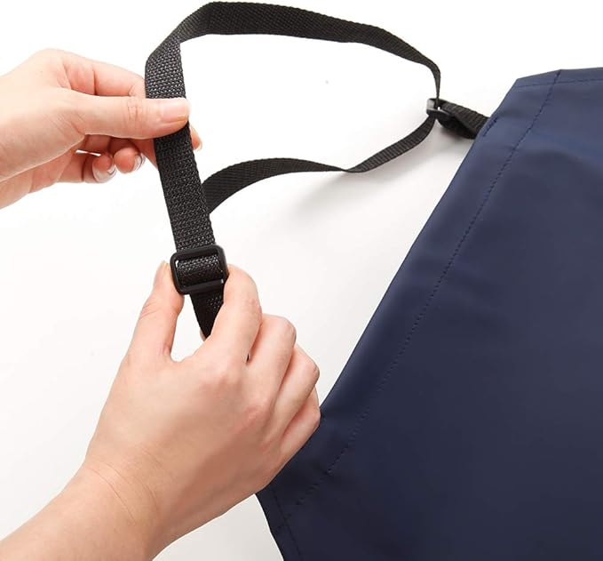 VWELL Waterproof PVC Apron, 41.5'' Long, Blue, Unisex Adult, Kitchen Cooking Work Apron