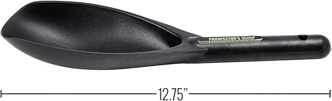 ASR Outdoor 12.5 Inch Prospecting Large Sand Scoop Plastic Trowel for Metal Detector Gold Panning, Black