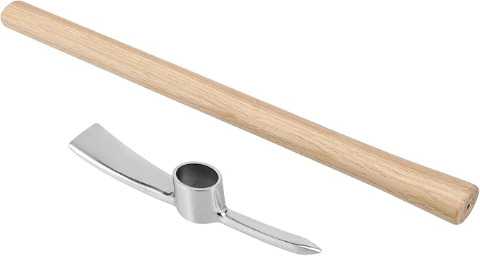 2 Pack 16 Inch Garden Pick Axe, Stainless Steel Hoe with Hardwood Handle, Pick Mattock Hoe, Mattock Cutter for Weeding, Digging, Landscaping, Loosening Soil