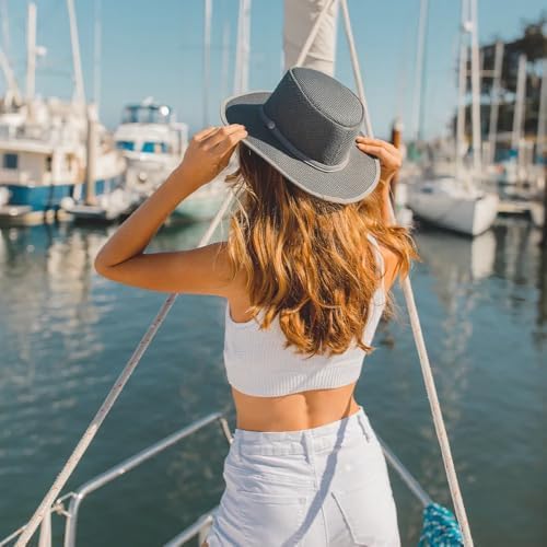 American Hat Makers Cabana Wide Brim Sun Hat | Handcrafted, Breathable, UPF 50 & Water-Resistant | Perfect for Outdoors