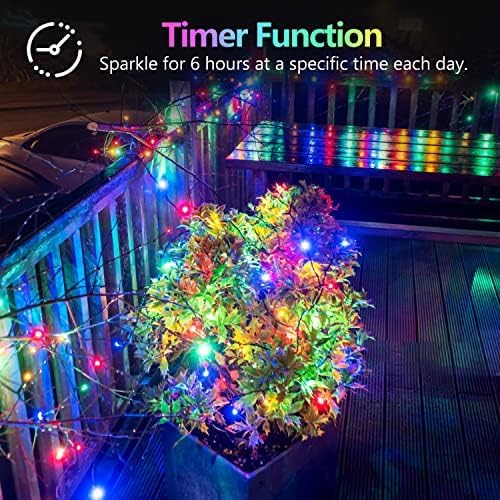 4 Pack 60 LED Christmas Fairy Lights Battery Operated with Timer, 20FT Waterproof Twinkle Lights Indoor Outdoor, String Lights for Bedroom, Wedding, DIY, Centerpiece, Christmas Decorations(Multicolor)