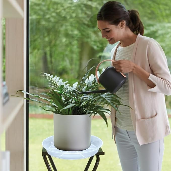 Clear Plant Saucer 6 Pack 4 6 7 8 10 12 14 16 inch, Heavy Duty Plastic Plant Tray Saucers for Indoors Outdoors, Plant Drainage Tray, Flower Planter Water Drip Trays for Pot (6", Clear)