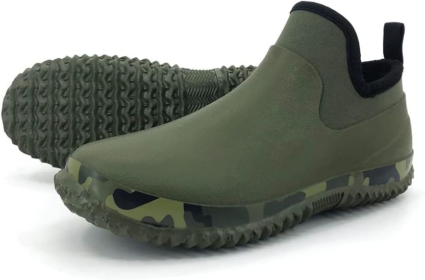 SYLPHID Men's Garden Shoes Women's Rain Shoe Waterproof Neoprene Camp Booties for Camping, Lawn Care, Gardening and Yard Work