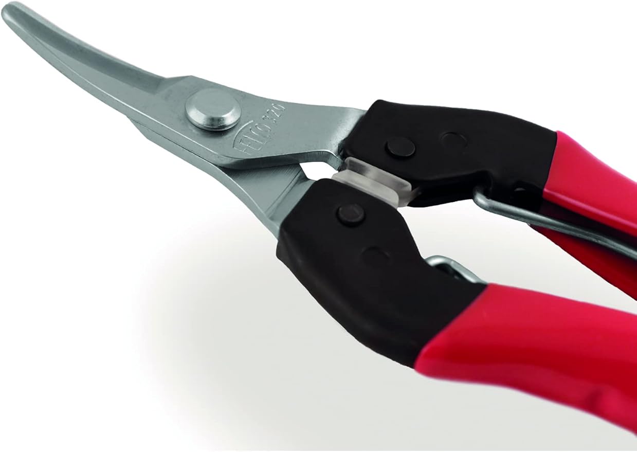 Felco F320 Pruning Snips – 6" Swiss-Made Garden Clippers with Curved Blade & Rounded Tip | Pruning Shears for Gardening | Garden Snips and Pruners with Carbon Steel Blade, Sap Groove