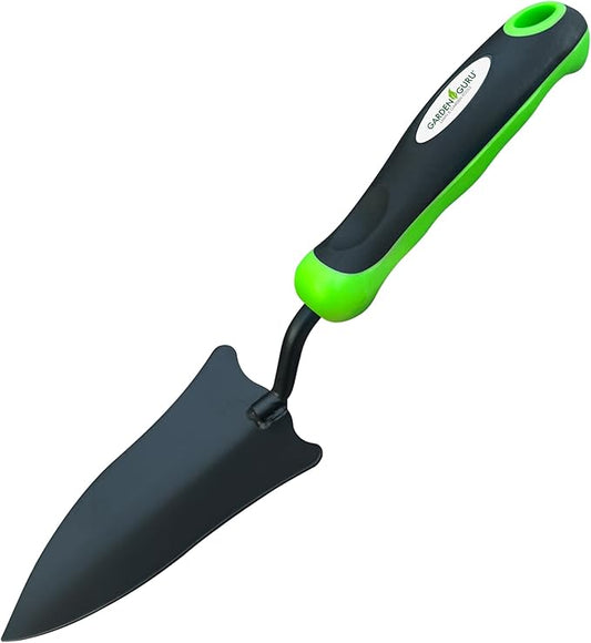 Garden Guru Transplanter Trowel Shovel - High Carbon Steel for Ultimate Strength - Rust Resistant - Ergonomic Grip - Perfect Hand Shovel Tool for Gardening Transplanting & Digging in Garden Beds