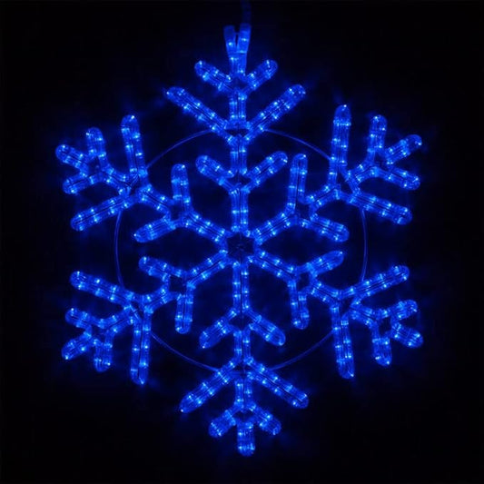Wintergreen Lighting LED Snowflake Light Christmas Decorations Outdoor, Rope Light (24", 42 Point, Blue)