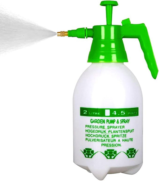 JoyTube Garden Pump Sprayer 68 oz/0.5 Gallon Hand Held Pressure Bottle Brass Adjustable Nozzle Large Capacity Water Weed Flower Plant Mister Lawn Home Washing Spray 2L (Green)