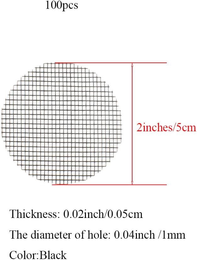 HAHIYO 100PCs 2Inch/5Cm Black Round Glassfibre Flower Pot Hole Mesh Pad Bottom Grid Mat Bonsai Drainage mesh Hole Screens Gasket Prevent Soil Loss Breathable Gasket Drainage Netting for Bonsai