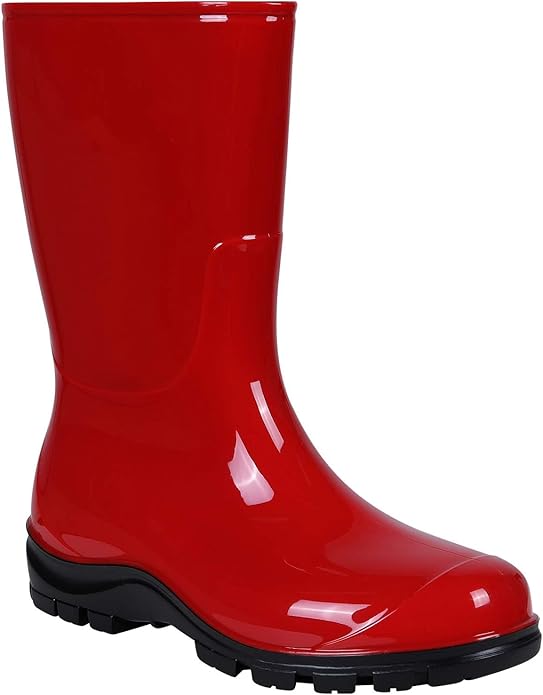 Asgard Women's Mid Calf Rain Boots Printed Waterproof Rubber Boots Short Garden Shose