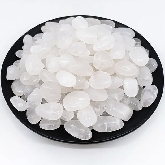 Polished Milky Quartz Crystals - 72 Pcs, 0.5" 10 oz Handpicked Natural Tumbled Gemstones Agate Jasper Rocks, Pebbles for Reiki, Chakra, Healing Home Decor