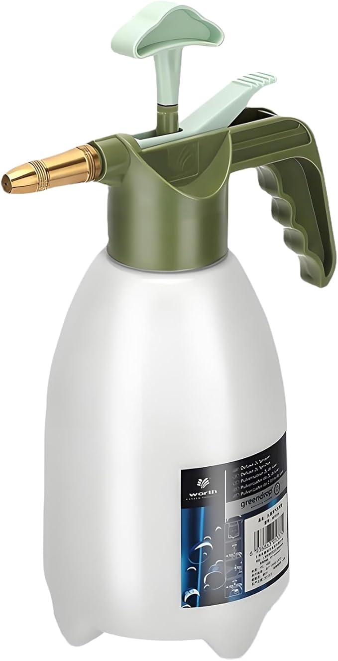 Handheld Garden Sprayer, Adjustable Nozzle & Pressurized Handle Water Spray Bottle, Plant Spray Bottle, Hand Pump Sprayer for Watering, Fertilizing, Cleaning in Lawn and Garden Yard (2L)