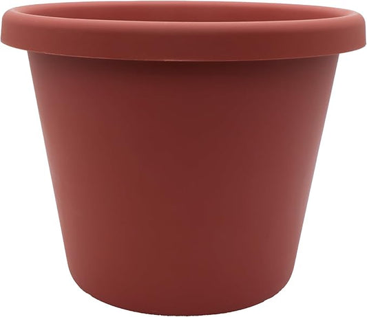 The HC Companies Classic Round Plastic Plant Pot w/Rolled Rim - Lightweight & UV Resistant Flower Pot for Herbs & More - Outdoor & Indoor Plant Pots w/Drainage (20 inch Clay, Pack of 1)