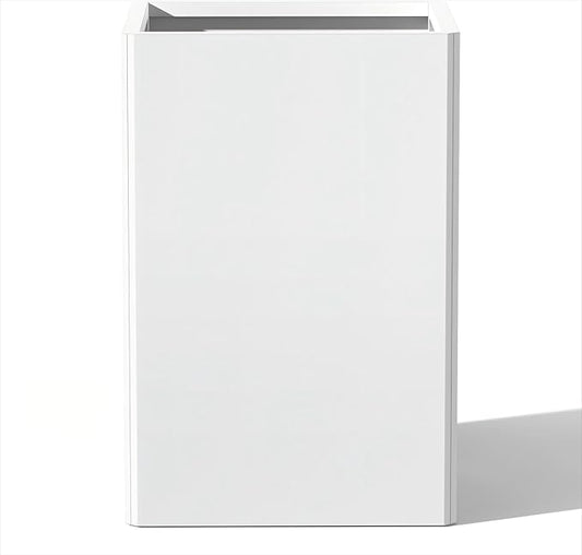 24 Inch Galvanized Steel Planter for Outdoor Plants, White Rectangle Outdoor Planters, Heavy Duty Flower Pot Modern Commercial Residential for Trees Patio Deck Yard Garden