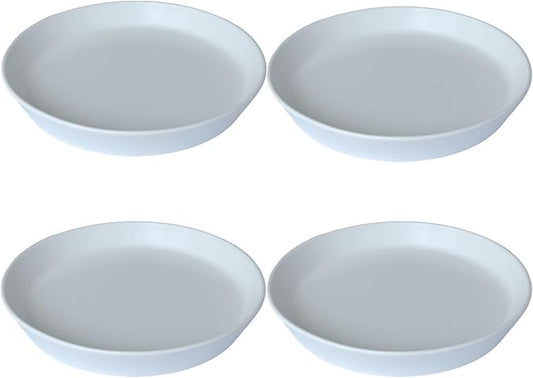 4 Pack of Plant Saucer, 5 inch Glazed Ceramic Plant Tray, Deep Drainage Tray for 4 Inch Flower Pot,Plant Dish Plate to Catch Water for Indoor & Outdoor