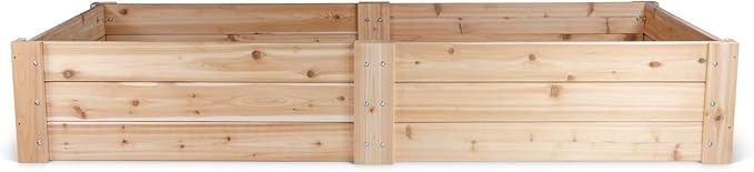 Infinite Cedar Premium Cedar Raised Garden Bed - 4' x 8' x 16.5" H - 1" Thick Wood
