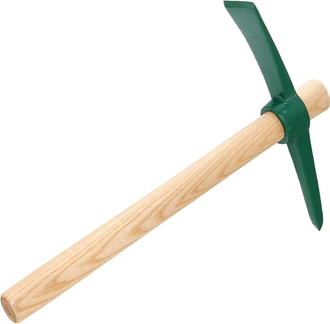 4 PCS 15 Inches Pick Axe, Forged Mattock Tool, Heavy Duty Pick Mattock with Non-Slip Handle for Gardening, Camping, Prospecting