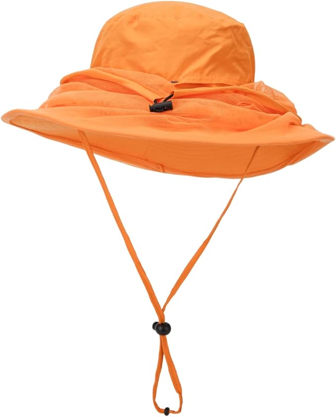 Fishing Hat Sun Protection Hat Mosquito Head Net for Outdoors Bucket Hat with Hidden Net Mesh