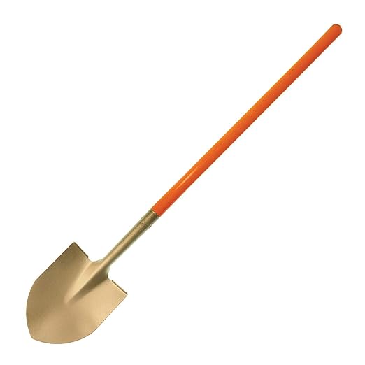 CS Unitec | Non-Sparking Round Shovel | 240 X 280 mm | Nupla Handle | Aluminum Bronze | Non-Magnetic | Corrosion Resistant | EX1006-280A
