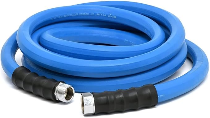 AG-LITE BSAL3410 3/4" x 10' Hot/Cold Water Rubber Garden Hose, 100% Rubber, Ultra-Light, Super Strong, 500 PSI, 50F to 190F Degrees, High Strength Polyester Braided