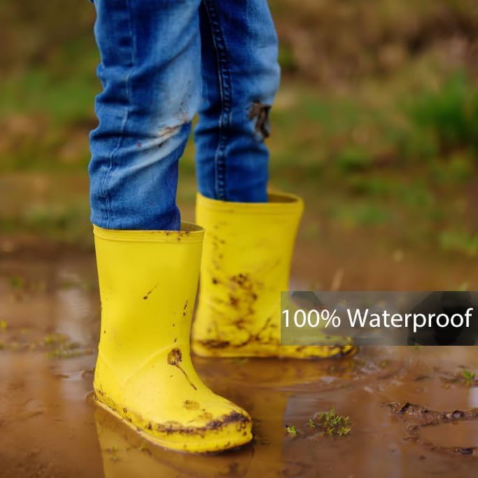 Women's Rain Boots Waterproof Mid Calf Rubber Garden Boots for Women Outdoor Mud Work with Comfort Insole