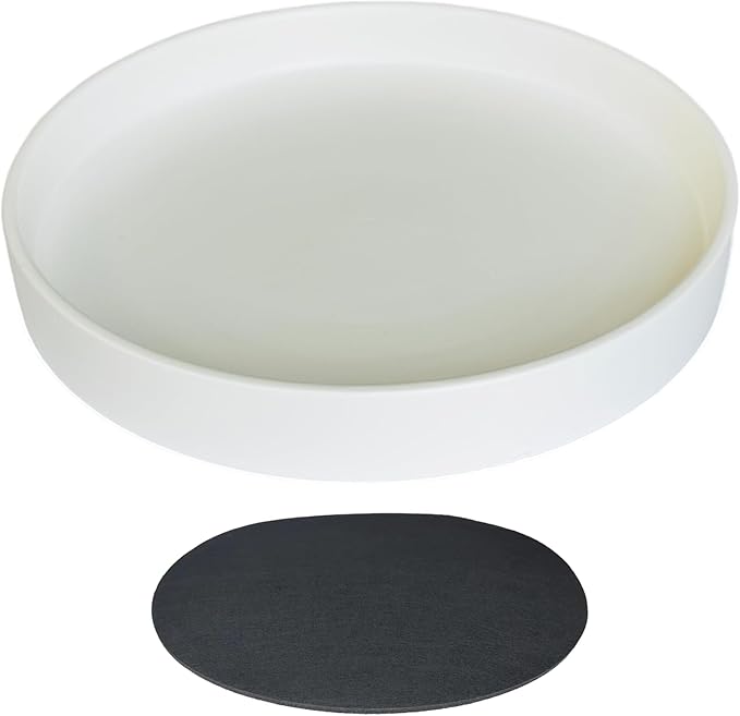 Plant Saucer White Ceramic Deep Pot Tray - 1 Pack 15 inch, Planter Saucers Water Drip Trays for Indoors Outdoor, Thick Durable Sturdy Flower Pot Saucers for Glazing Pots Base, (15"/13.5"-Size)