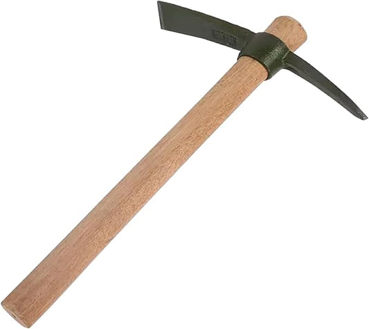 Forged Heat Treated One Piece Intact cast Iron Hoe,Weeding Garden Pick Axe,for Gardening,Camping and Outdoors Climbing Pickaxe