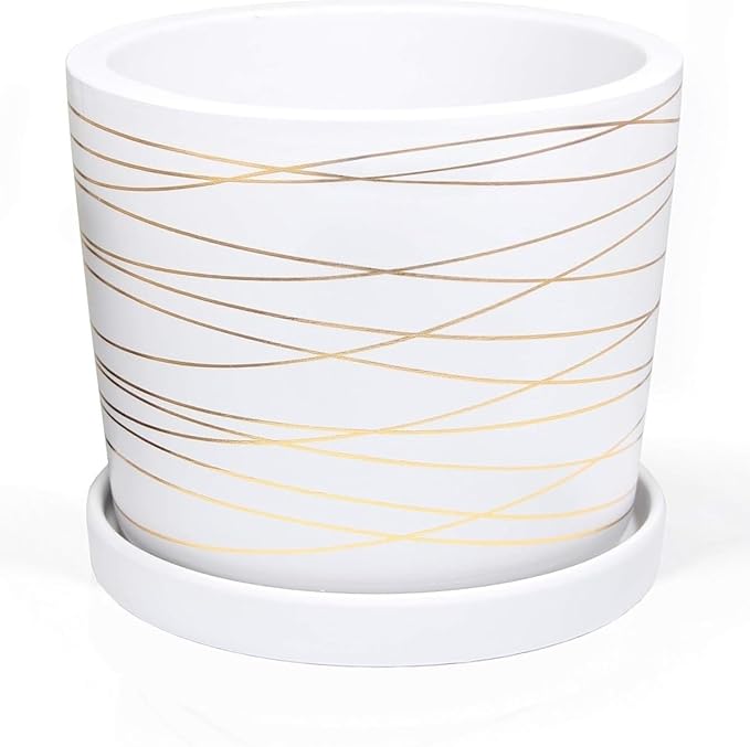 Ceramic Plant Saucer 8 inch White, Planter Water Drip Trays for Indoor Plants, Thick Durable Sturdy Flower Pot Saucers for Glazing Pots Base, Sizes 4-12 inch