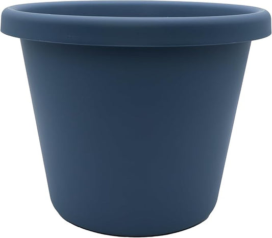 The HC Companies Classic Round Plastic Plant Pot w/Rolled Rim - Lightweight & UV Resistant Flower Pot for Herbs & More - Outdoor & Indoor Plant Pots w/Drainage (17 inch Slate Blue, Pack of 1)