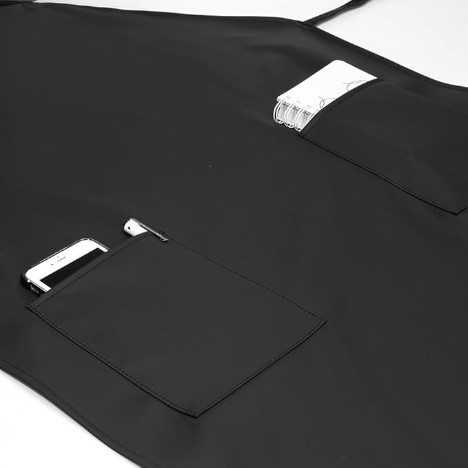 VWELL Rubber Vinyl 41.5'' Waterproof Apron for Men Women, Dishwashing, Chemical Lab Work Apron Butcher Apron PVC Grooming Apron