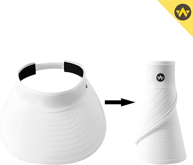 WANDER Sun Visor Hats for Women Wide Brim UV Protection Adjustable Large Golf Beach Cap Packable Travel Sport Visor