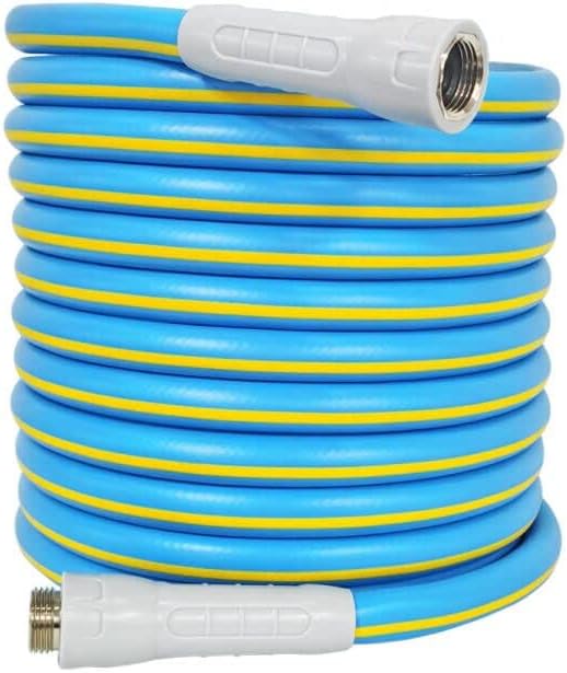 HQMPC Hose Garden Hose With 5/8 in. x 30 ft. Water Hose Heavy Duty Durable Material Water Hose with Solid Fittings (BLUE)