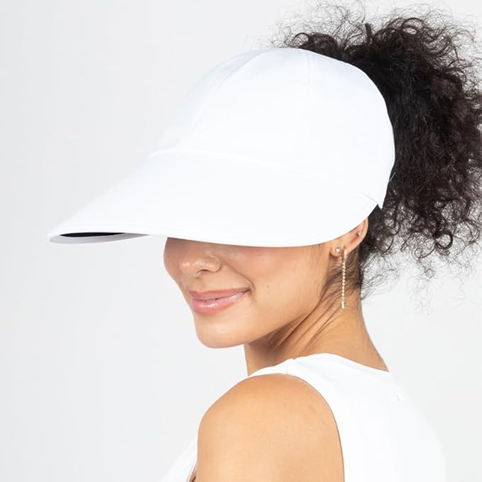 Ponyflo Sunblocker Wide Brim Hat - Oprah Awards Best Sun Hat - UV 50 Protection - Ponytail Sunhat for Women