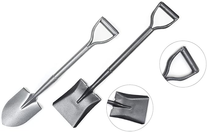 2 Pcs Handle Mini Spade with Shovels for Digging - All Metal Square Point Shovel - Steel Shovel Straight Spade（wh000007）