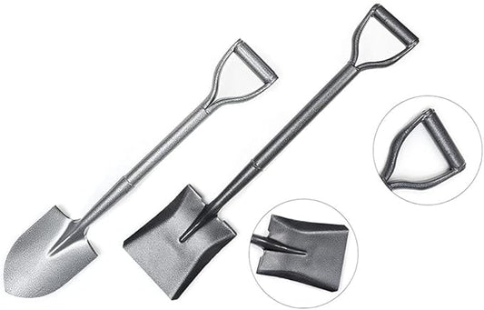 2 Pcs Handle Mini Spade with Shovels for Digging - All Metal Square Point Shovel - Steel Shovel Straight Spade（wh000007）