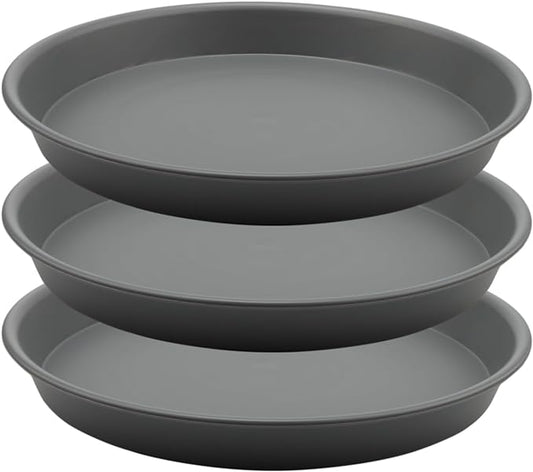 TITE Plant Saucer Heavy Large Planter Durable Thicker Plastic Plant Trays for Indoors and Outdoor,Plant Saucer Drip Trays (Grey, 10 inch)
