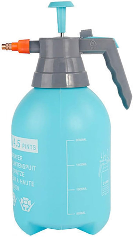 51oz/68oz Handheld Garden Pump Sprayer with Adjustable Nozzle Pressure Sprayer Hand Atomizer for Home Cleaning,Garden,Car Detailing & Washing (68ozBlue)