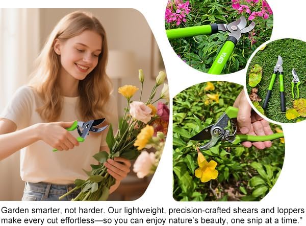 YIAD Loppers for Tree Trimming, Garden Shears Set-Heavy Duty Branch Cutter Pruning Shears Set, Labor Saving and Durable Garden Clippers, Loppers for Gardening Plants, Flowers and Tree Trimmer