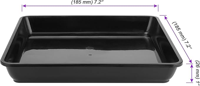 JOIKIT 15 PCS 7 x 7 Inch Square Plant Saucer, Plastic Plant Saucer Drip Tray, Square Flower Pot Tray for Indoors and Outdoor Plant Pots, 1 Inch Deep, Black