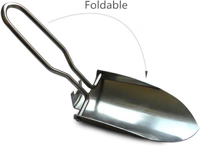 Toasis Garden Trowel Mini Outdoor Foldable Hand Shovel (Silver-2pcs)