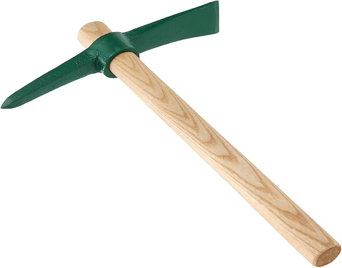 4 PCS 15 Inches Pick Axe, Forged Mattock Tool, Heavy Duty Pick Mattock with Non-Slip Handle for Gardening, Camping, Prospecting