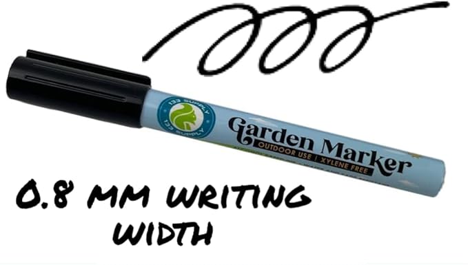 6 Pack Garden Marker Pen Permanent Markers Black (UV Fade Resistant Marker Pens for Plant Markers Garden Markers Waterproof Pen Black Markers Outdoor Marker for Garden Plant Label 0.8mm)