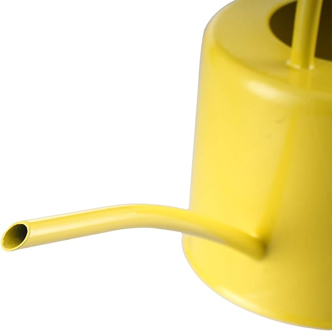 Metal Watering Can Modern Style Watering Pot with Handle and Long Spout Watering Can Garden Tools 57 Oz/1.7,Yellow