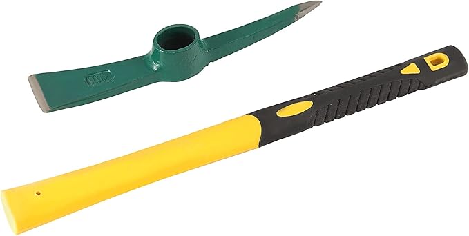 ZOENHOU 2 PCS 15 x 10 Inch Garden Pick, Heavy Duty Cutter Mattock Hoe with Fiberglass Handle, Pick Axes for Digging Stumpy Flower Beds