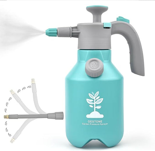 Garden Hand Pump Sprayer 1/2 Gallon Pump,68 Oz Handheld Pressure Sprayer with Safety Valve,Adjustable Nozzle,360° Extended Spray Rod,Ideal for Plants Watering, Fertilizing,Cleaning