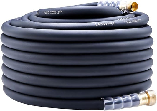 Heavy Duty Premium Garden Hose 75ft x 5/8", 300PSI Working, 1000PSI Burst, Water Hose with Transparent Swivel Handle - Hot/Cold Water - Five Layered Braiding for Durability