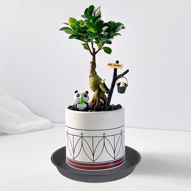 6 Pack Planter Saucer Tray Gray, 4 6 8 10 12 13 15 17 19 inch Pot Saucers, Heavy Duty Plastic Plant Saucers for Indoors, Plant Drip Tray, Plant Trays for pots Planter (6 inch, Cement)